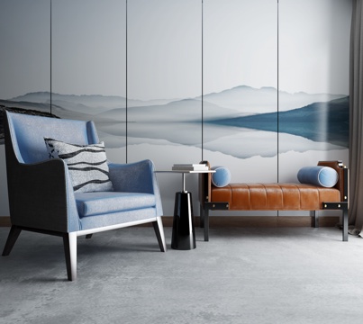  新中式茶几沙发组合3d模型 