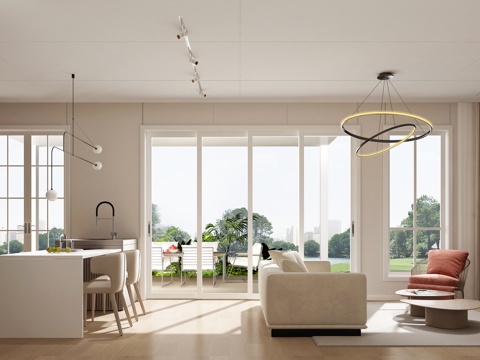  别墅客餐厅3d模型 