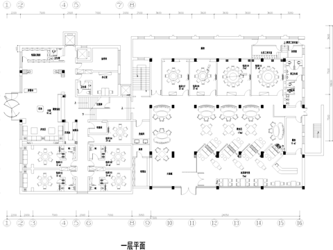 丰盛园海鲜餐厅室内工装CAD施工图cad施工图
