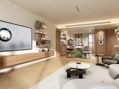  现代客餐厅3d模型 