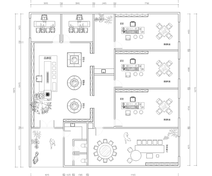 600平茶楼 茶馆  最新平面施工图合集cad施工图