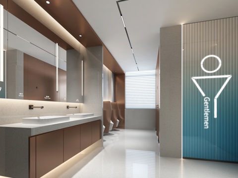  公共卫生间3d模型 