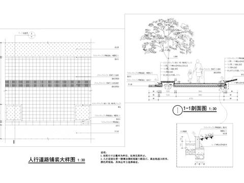 市政道路绿化横断面图CAD施工图cad施工图