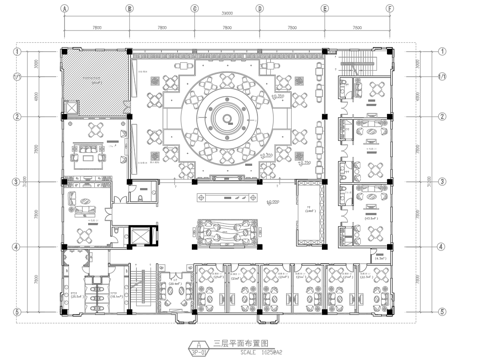 1000平茶楼 茶馆  最新平面施工图合集cad施工图