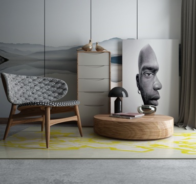  现代茶几沙发组合3d模型 