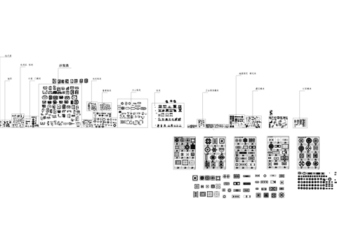 家具桌椅沙发门床柜子电器植物拼花综合CAD图块图库cad施工图