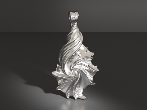  螺旋形吊坠3d模型 