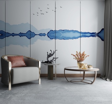  新中式沙发茶几组合3d模型 