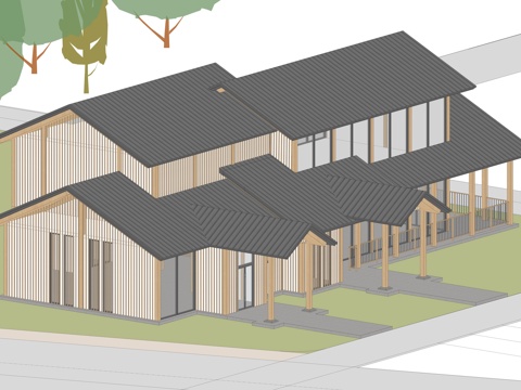 独栋别墅su模型