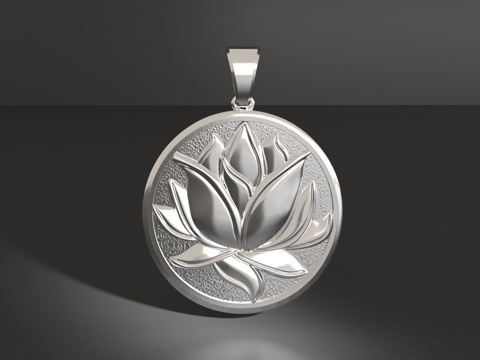  莲花吊坠3d模型 