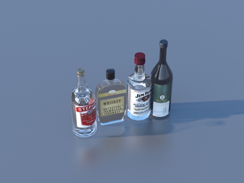  酒瓶 啤酒 白酒 名酒 酒水3d模型 