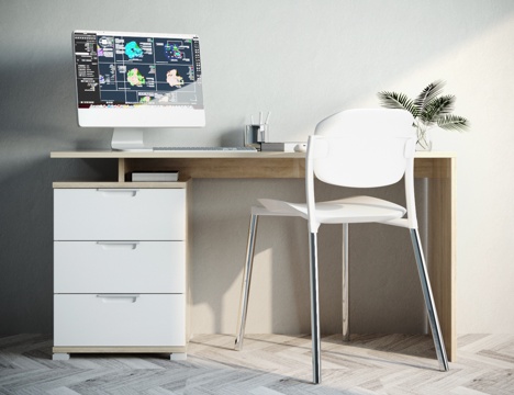  现代简约 书桌椅组合 电脑3d模型 