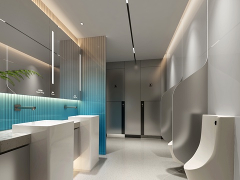  公共卫生间3d模型 