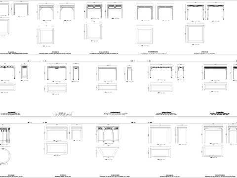 中式桌子方桌八仙桌半桌圆桌画案供桌炕桌前桌麻将桌月牙桌图库cad施工图