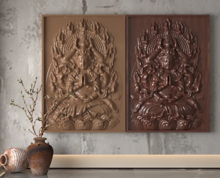  现代浮雕墙3d模型 