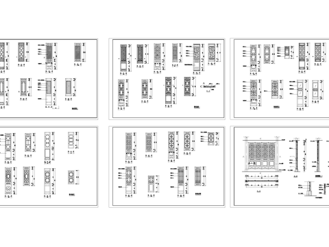 中式格栅门窗节点大样详图CAD施工图cad施工图cad施工图
