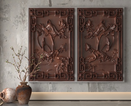  现代浮雕墙3d模型 