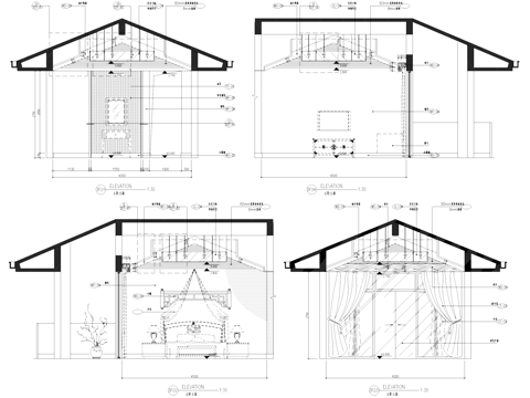 主卧衣帽间立面剖面CAD施工图cad施工图