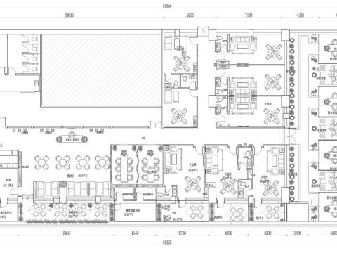 1100平茶楼 茶馆 棋牌室  最新平面施工图合集cad施工图