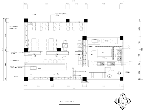 二层烧烤吧餐厅室内工装CAD施工图cad施工图