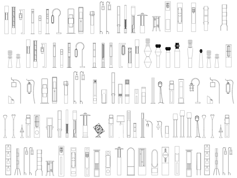 落地灯灯具图块图库CAD施工图cad施工图