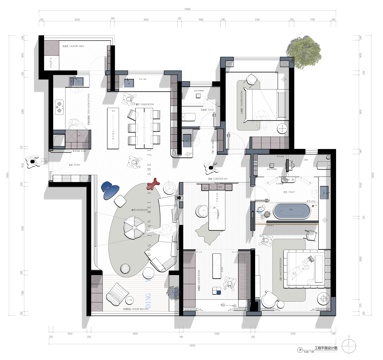 150平平面设计cad施工图cad施工图