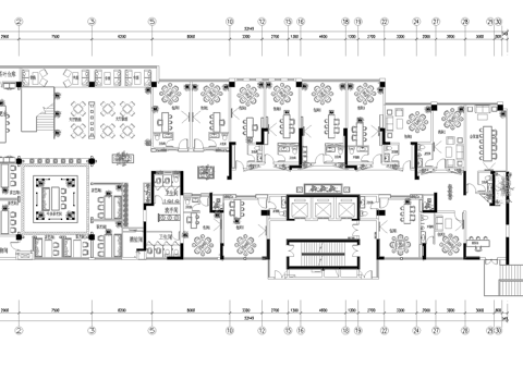 1200平茶楼 茶馆 棋牌室 会所  最新平面施工图合集cad施工图