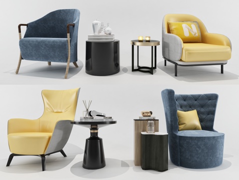  现代休闲椅 休闲柜3d模型 