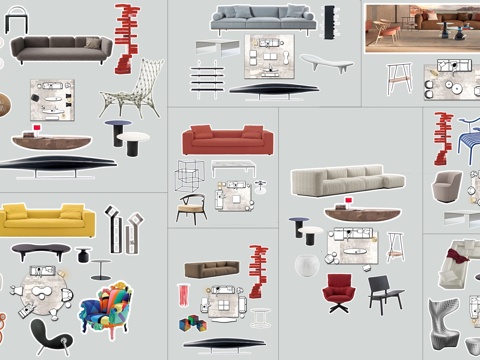 意大利Cappellini平面cad图库cad施工图