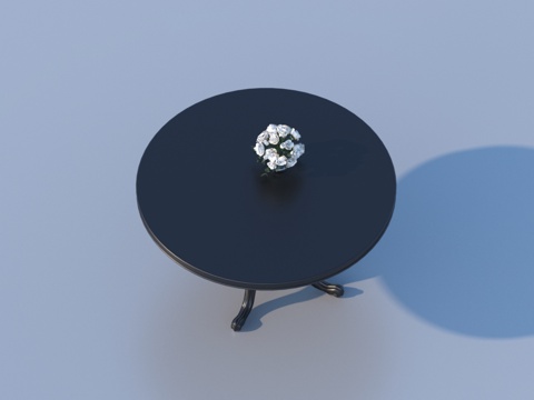  圆形餐桌3d模型 