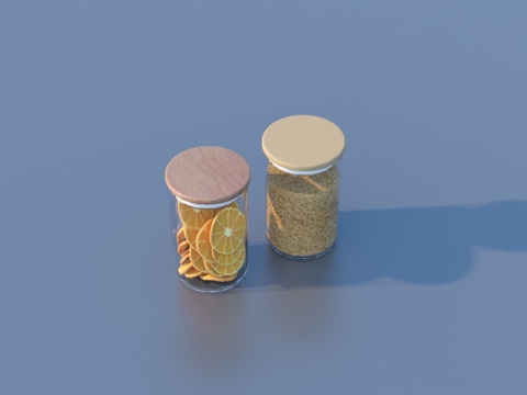  罐装零食 玻璃罐 休闲零食 干果3d模型 