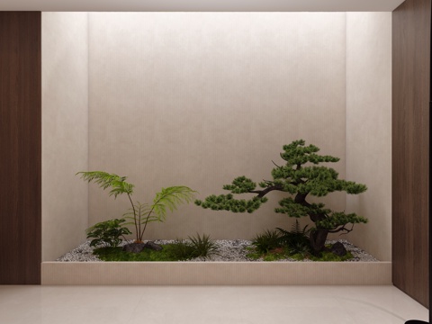  现代天井造景 景观小品3d模型 
