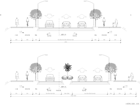 城市标准道路断面图CAD施工图cad施工图