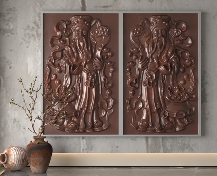  现代浮雕墙3d模型 