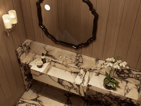 大理石洗手台盆、大理石一体台盆、洗手台梳妆镜、马桶间独立台盆cad施工图