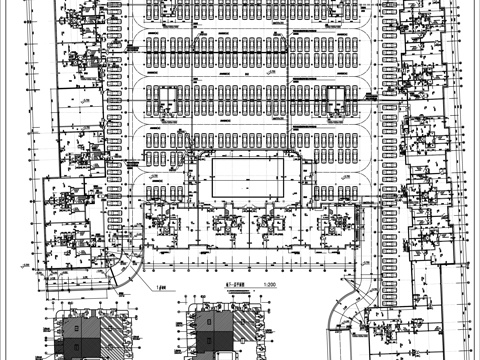 地下停车场平面布置图cad施工图