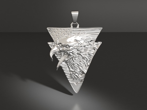  老鹰吊坠3d模型 