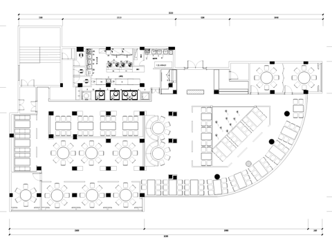 餐厅饭店厨房室内工装平面图CAD施工图cad施工图
