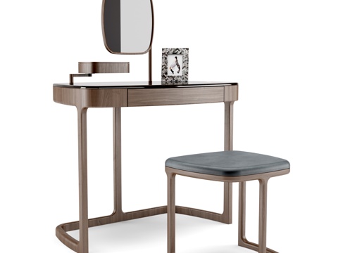  porada梳妆台椅子组合3d模型 