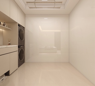  现代洗衣房 双滚筒洗衣机 生活阳台3d模型 