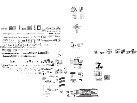 家具桌椅沙发柜子电器挂画植物综合CAD图块图库cad施工图