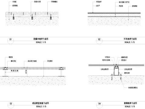 室内地面通用节点大样详图CAD施工图cad施工图