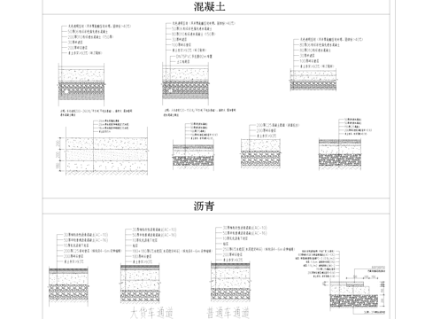 景观道路铺装地面工艺做法节点大样详图CAD施工图cad施工图