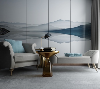  现代端景柜 茶几沙发组合 卧榻3d模型 