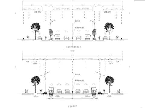 城市标准道路断面图CAD施工图cad施工图