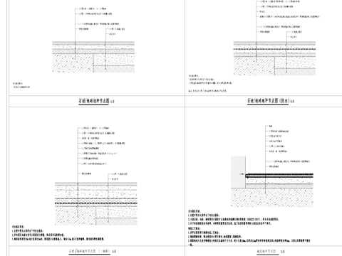 各材质室内地面地坪节点大样详图CAD施工图cad施工图