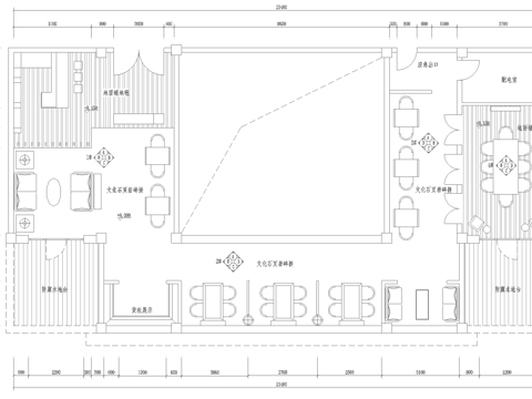  茶楼 茶馆  最新全套施工图合集cad施工图 