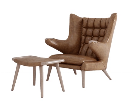  北欧表情NORHOR休闲椅脚踏3d模型 