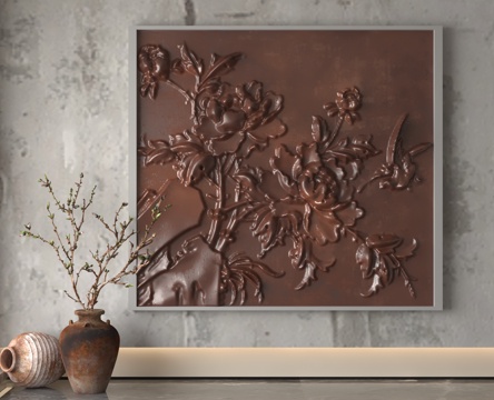  现代浮雕墙3d模型 