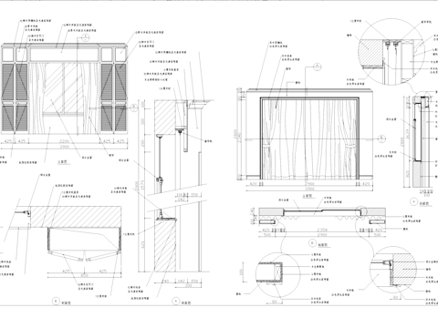 窗户窗帘盒节点大样详图CAD施工图cad施工图